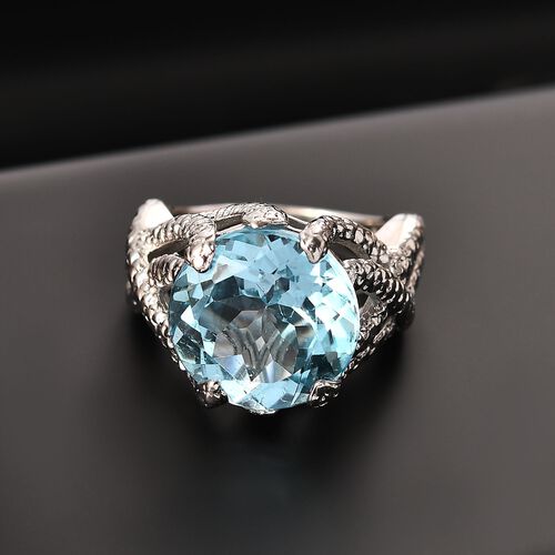 Himmelblauer Topas Ring Messing (Größe 18.00) ca. 12,55 ct image number 1