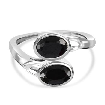 Schwarzer Spinell Ring 925 Silber (Gr&ouml;&szlig;e 17.00) ca. 2.23 ct