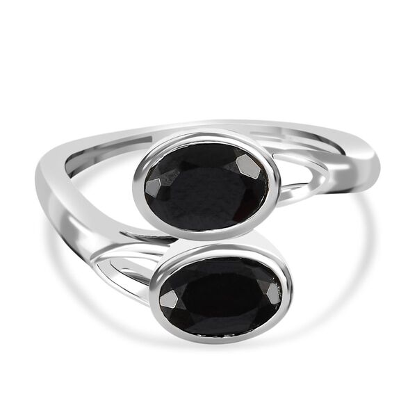 Schwarzer Spinell Ring 925 Silber (Gr&ouml;&szlig;e 17.00) ca. 2.23 ct
