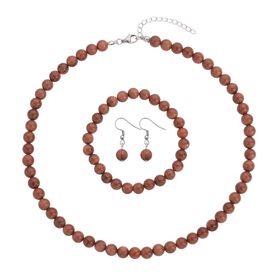 3er-Set - Goldenes Sandstein-Schmuckset - 323,50 ct.