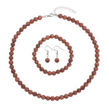 3er-Set - Goldenes Sandstein-Schmuckset - 323,50 ct.