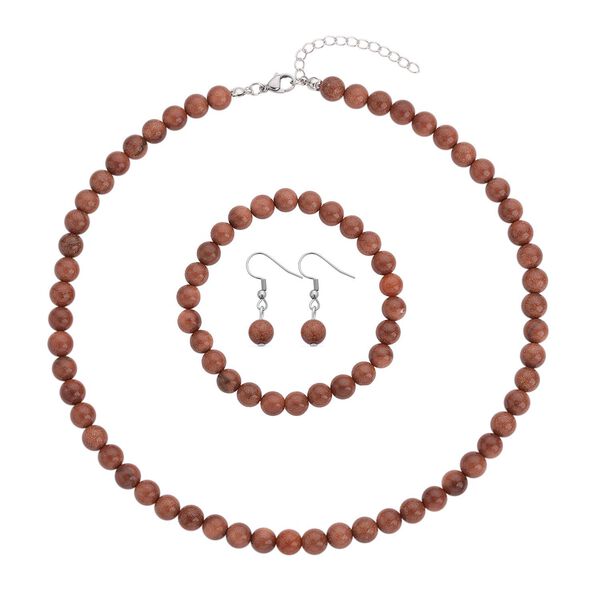 3er-Set - Goldenes Sandstein-Schmuckset - 323,50 ct. image number 0