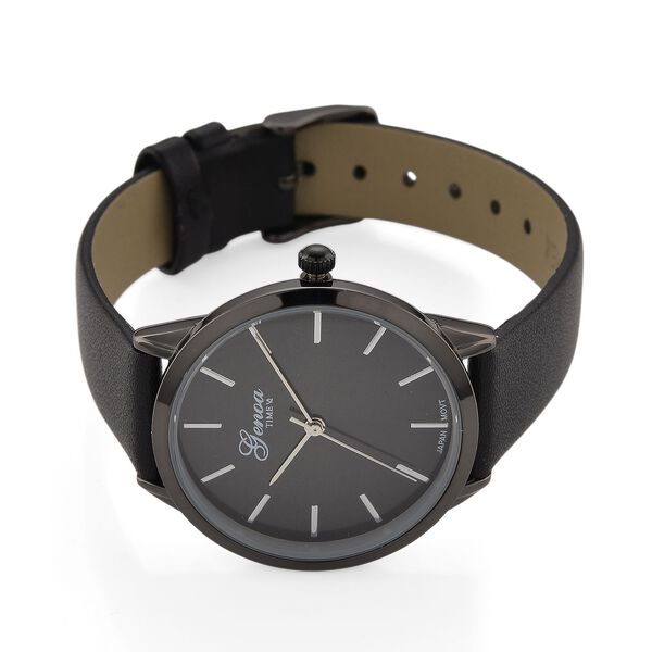 GENOA TIME - Armbanduhr Legierung, schwarzfarben, Zifferblatt Schwarz-Sunshine, 3 ATM wasserdicht image number 4