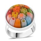 Murano-Stil Glas Ring, Reiner Edelstahl (Größe 20.00)