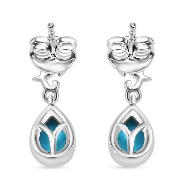 AA Sleeping Beauty T&uuml;rkis Ohrringe, 925 Silber platiniert - 1,24 ct. image number 5