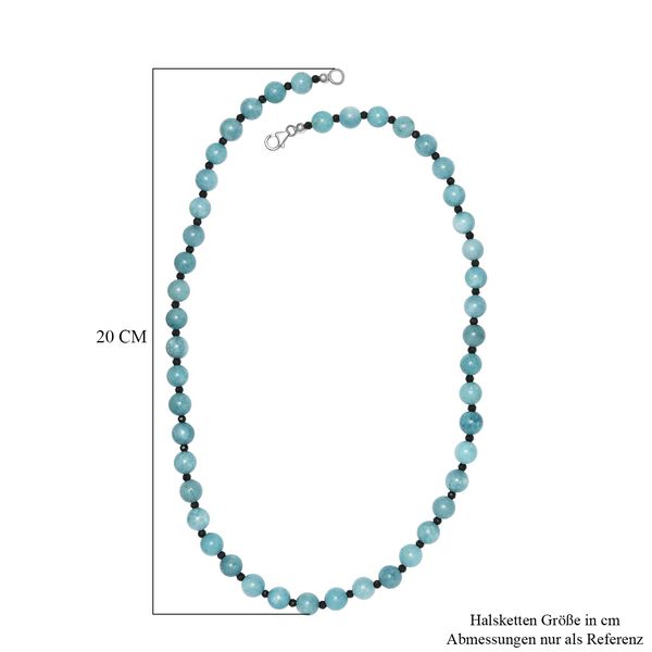 Aquamarin und schwarze Spinell-Halskette, 50 cm - 170 ct. image number 6
