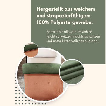 Serenity Night Wende-K&uuml;hlsteppdecke, Zwei-Ton, 135&times;200cm, Kupfer und Dunkelgr&uuml;n