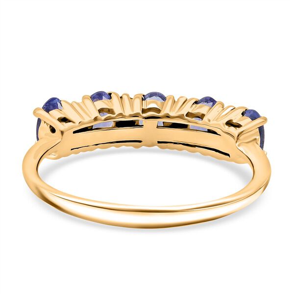 Tansanit, Moissanit Ring 925 Silber vergoldet, (Gr&ouml;&szlig;e 18.00) ca. 1.25 ct image number 5