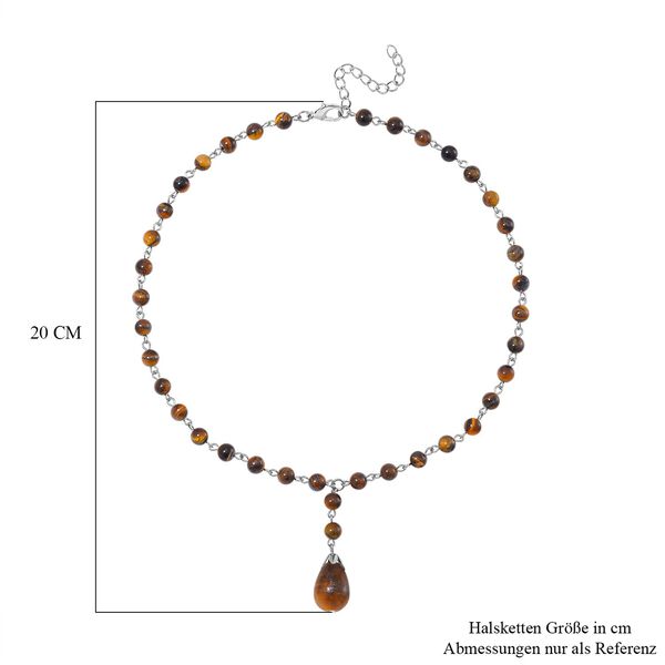 Tigerauge Halskette ca. 45 cm+ 5 cm Extender, ca. 95.00 ct image number 4