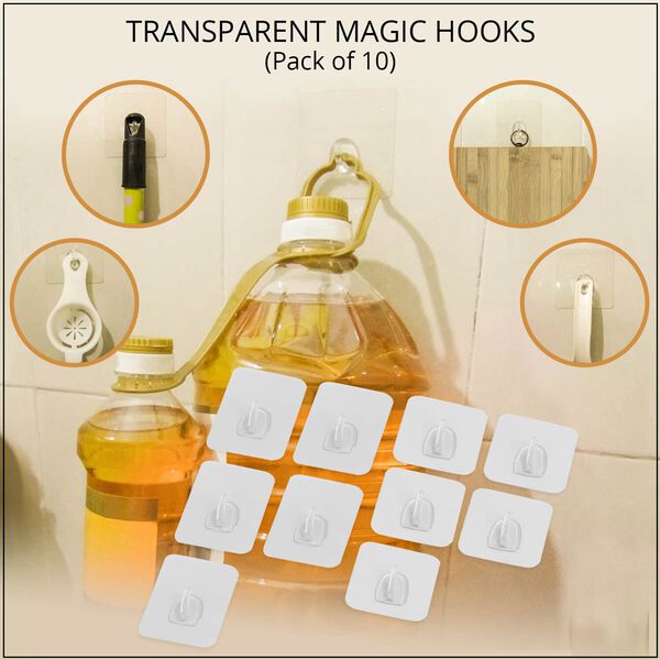 Transparentes 10er-Haken-Set image number 1