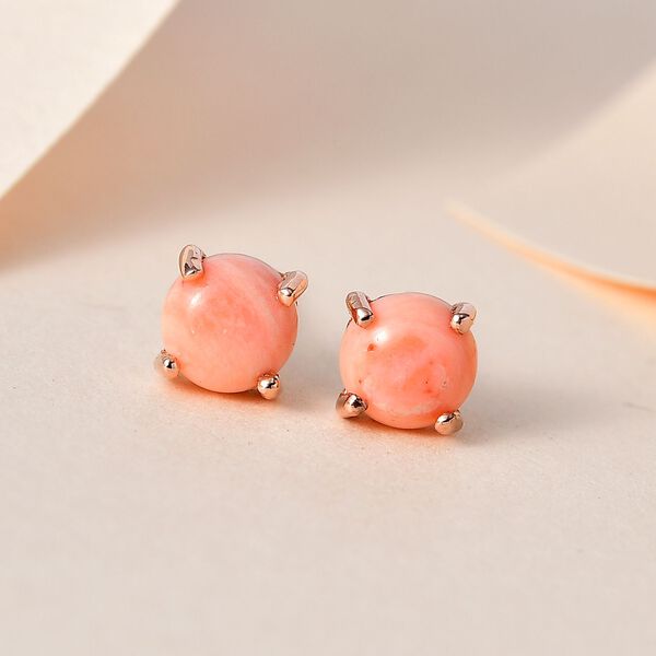 Oregon Sonnenaufgang Pfirsich Opal Ohrringe, 925 Silber ros&eacute;vergoldet, ca. 0.77 ct image number 2