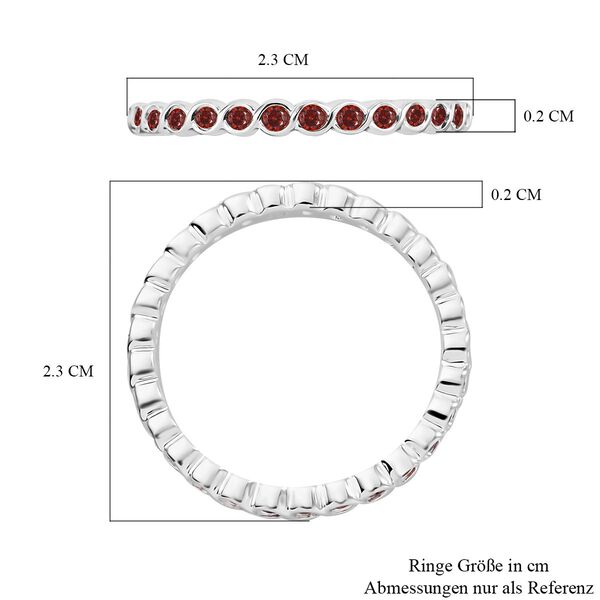 Granat Zirkonia Ring, 925 Silber (Größe 18.00) ca. 0,84 ct image number 6