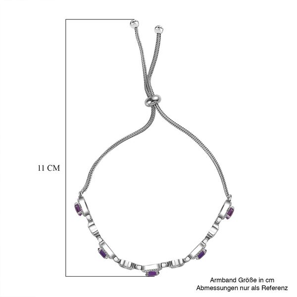 Afrikanischer Amethyst Armband ca. 26.75 cm Edelstahl ca. 2.32 ct image number 6
