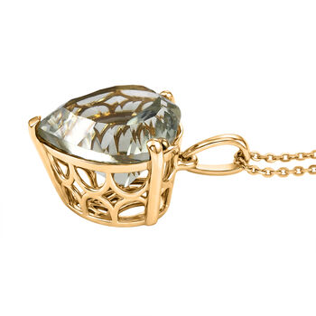 D'Joy AA Prasiolith Anh&auml;nger mit 50cm Kette - 9,60 ct.