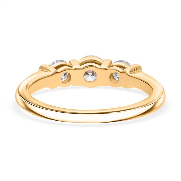 LUXURIANT SGL zertifizierter VS-GH Labor Diamant Ring, 925 Silber Gelbgold Vermeil - 1 ct. image number 4