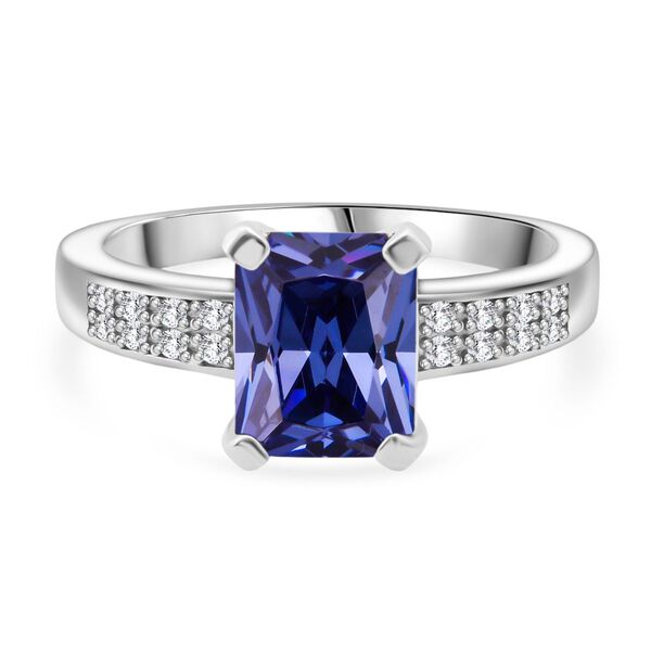 Lustro Stella blauer und weißer Zirkonia Ring image number 0