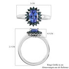 AA Tansanit und blauer Diamant-Ring, 925 Silber platiniert (Größe 16.00) ca. 1,19 ct image number 6