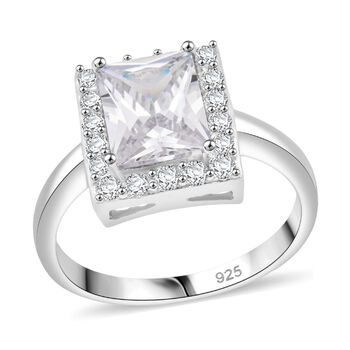 Lustro Stella Wei&szlig;er Zirkonia Ring 925 Silber rhodiniert (Gr&ouml;&szlig;e 17.00)