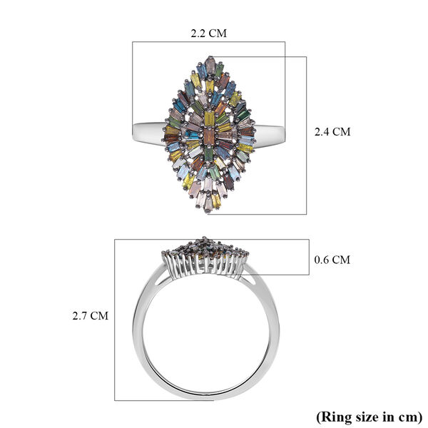 Nat&uuml;rlicher mehrfarbiger Diamant-Ring - 1 ct. image number 6