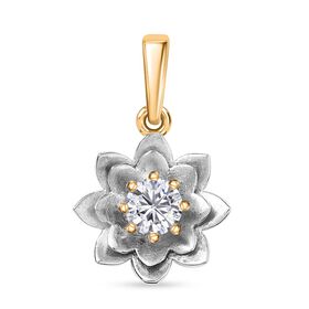 D’joy Moissanit Anhänger 925 Silber platiniert und vergoldet ca. 0,43 ct.