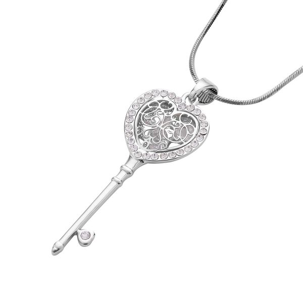 Wei&szlig;er Kristall-Anh&auml;nger mit Kette - 1 ct. image number 4