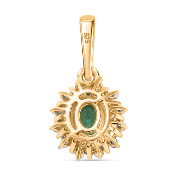 Smaragd und Moissanit Anhänger - 0,65 ct. image number 4