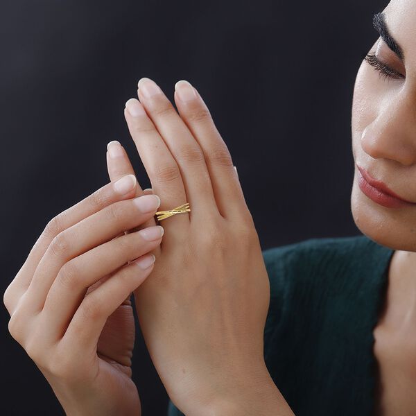 Wei&szlig;er Diamant Ring, 925 Silber vergoldet (Gr&ouml;&szlig;e 16.00) image number 3