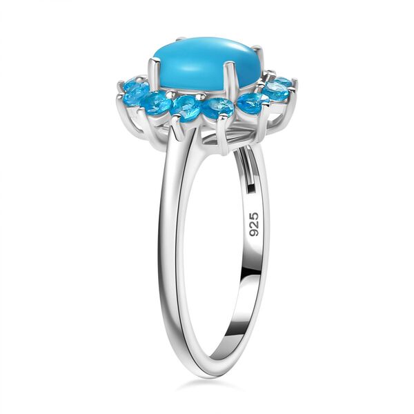 AA Sleeping Beauty Türkis, Neon Apatit Ring 925 Silber rhodiniert (Größe 16.00) ca. 1,77 ct image number 5