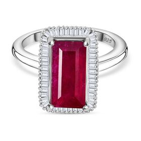 Afrikanischer Rubin und Diamant-Ring - 4,67 ct.
