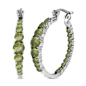Natürliche Peridot Ohrringe, Edelstahl, ca. 3.72 ct
