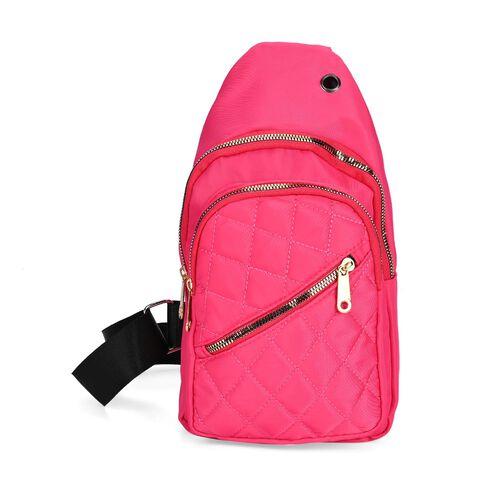 Stepp-Slingtasche mit RFID-Schutz und Kopfhöreröffnung, Größe: 17x7,5x30cm, Blau