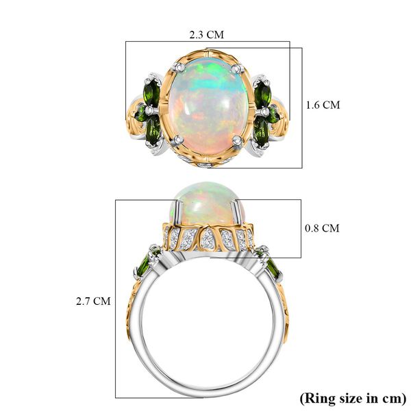 D'Joy AA Nat&uuml;rlicher, &auml;thiopischer Welo Opal, Chromdiopsid und Zirkon Ring - 4,19 ct. image number 5