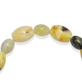 Flexibles gelbes T&uuml;rkis und Serpentin Armband - 130 ct.