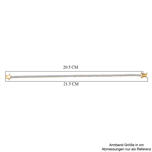 LUXURIANT VS-EF Labor Diamant 19cm Armband, 925 Silber 750 Gelbgold Vermeil - 4 ct. image number 4