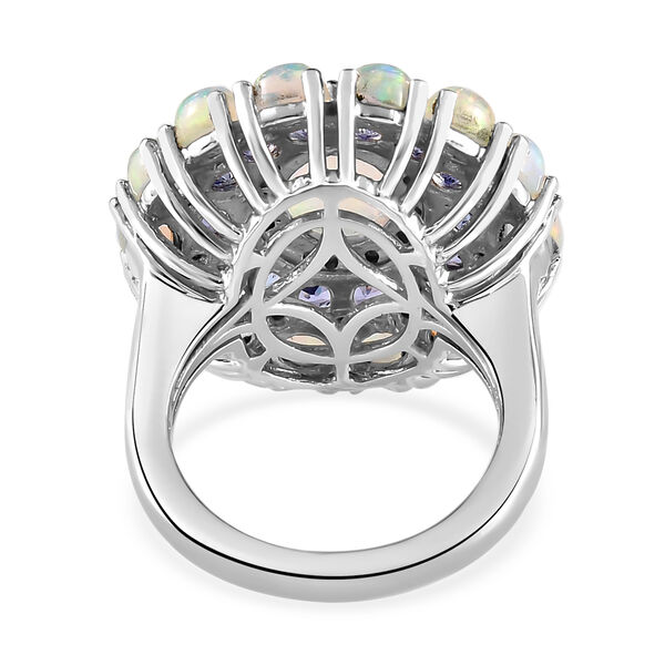 Natürlicher, äthiopischer Opal und AA Tansanit-Ring, 925 Silber platiniert  ca. 4,83 ct image number 6