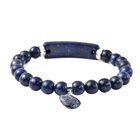 Lapislazuli und Kristall Armband 18 cm in Edelstahl ca. 101,50 ct