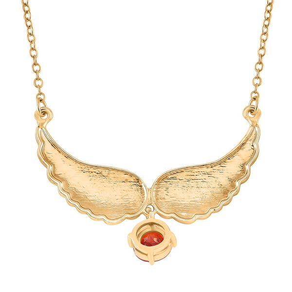 Orange Zirkonia und Kristall Halskette, 52+5cm image number 4