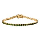 Natürlicher Chromdiopsid Armband ca. 20 cm 925 Silber vergoldet ca. 7.66 ct