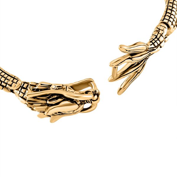 Designer Style- Drachen Armreif 316L Edelstahl ca. 20 cm ca. 71,50g, Goldfarben image number 4