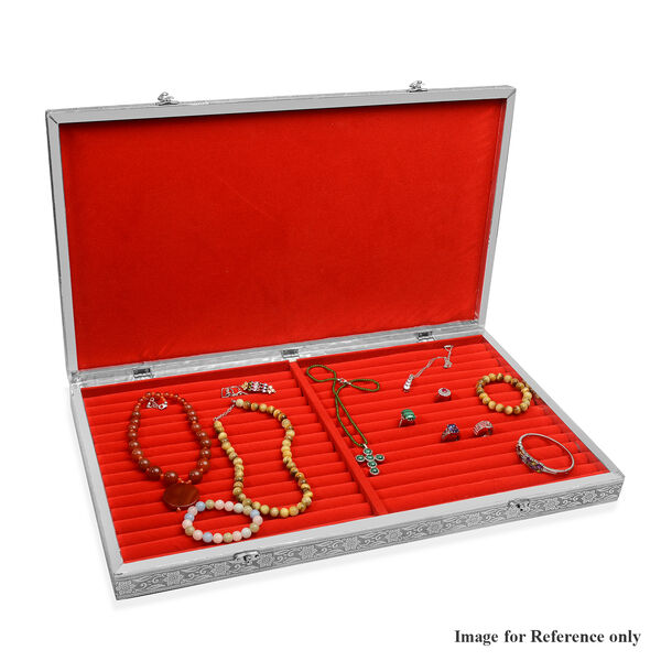 Handgefertigter Ring Koffer mit Aluminium Prägung, 56x33x5 cm, Pfau image number 9