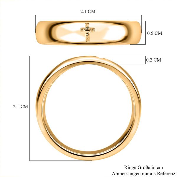 Bandring mit Kreuzmotiv, 925 Silber Gelbgold Vermeil image number 7