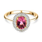AAA rosa Calabar Turmalin und Diamant Ring - 1,39 ct. image number 0