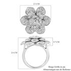 Florale Diamant-Ring in Silber image number 6