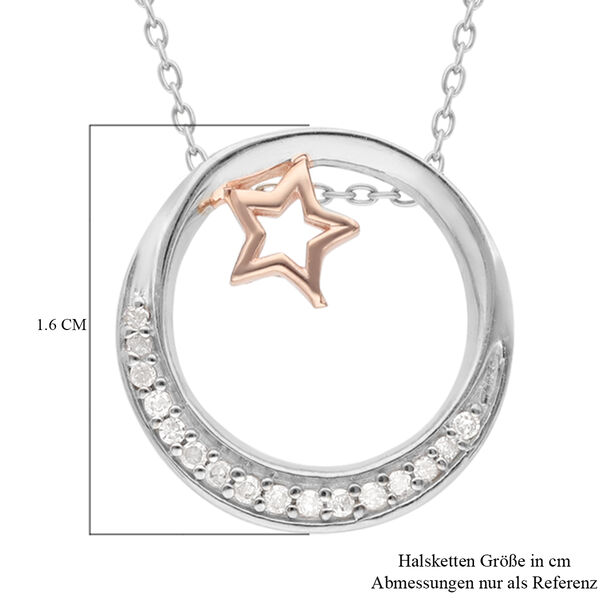 Zweifarbiger Diamant Anh&auml;nger in Silber image number 6