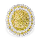 Gelber Diamant Ring, 925 Silber Gelbgold Vermeil (Größe 17.00) ca. 1.50 ct