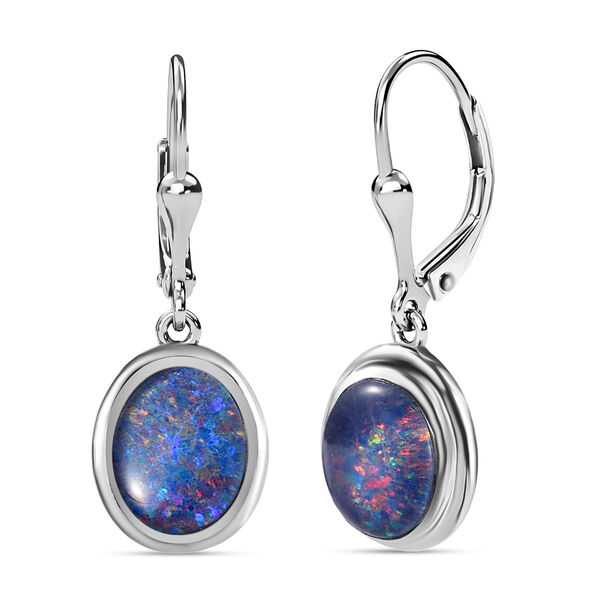 Boulder Opal Triplette Ohrringe, 925 Silber platiniert ca. 6.00 ct image number 3