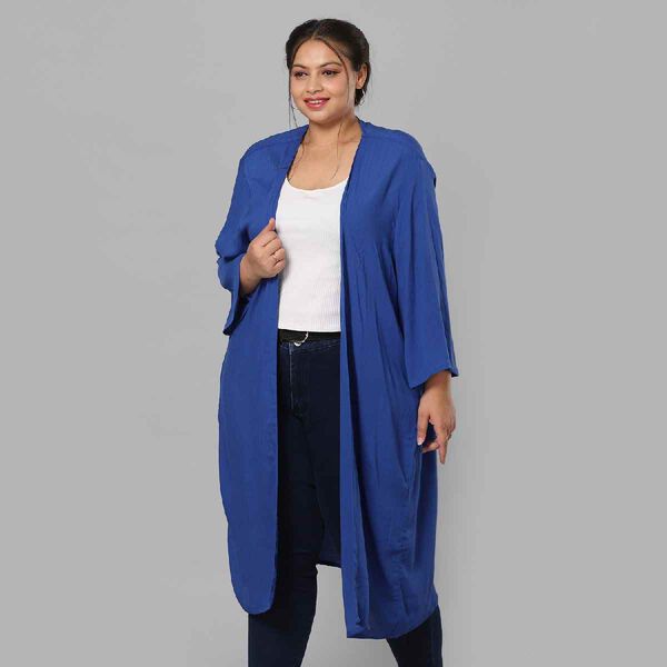 Einzigartiger Duster Kimono, Einheitsgr&ouml;&szlig;e, Blau image number 4