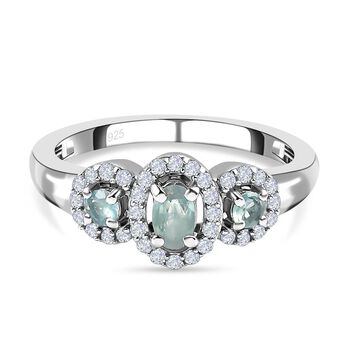 Alexandrit und wei&szlig;er Zirkon-Ring - 0,70 ct.