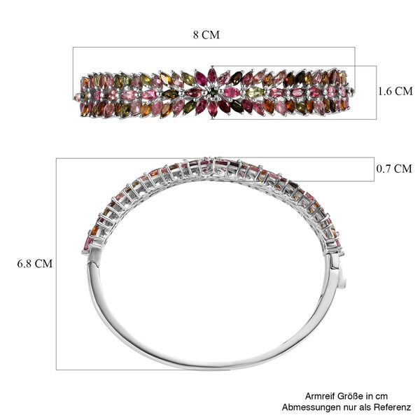 Mehrfach-Turmalin Armreif, ca. 19 cm, 925 Silber platiniert ca. 10,13 ct image number 6