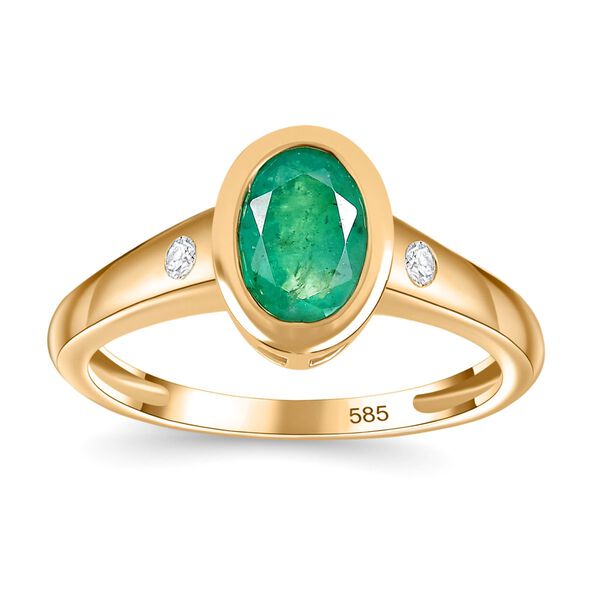 AAA Smaragd und Diamant Ring - 1,21 ct. image number 8